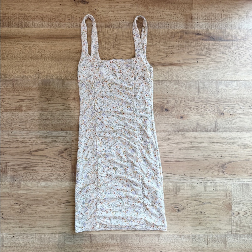 Aritzia Wilfred Cream Floral Mini Dress